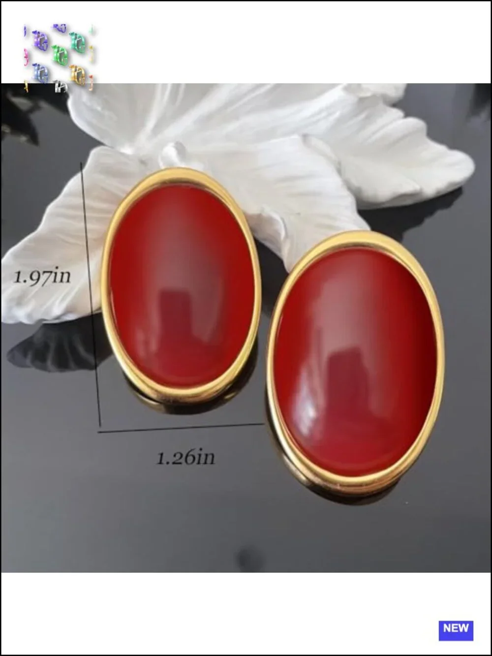 Chunky Oval Dangle Stud Earrings Geometric Vintage Bold Statement Jewelry